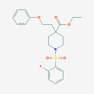 ethyl 1-[(2-fluorophenyl)sulfonyl]-4-(2-phenoxyethyl)-4-piperidinecarboxylate
