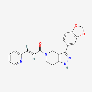 3-(1,3-benzodioxol-5-yl)-5-[(2E)-3-pyridin-2-ylprop-2-enoyl]-4,5,6,7-tetrahydro-1H-pyrazolo[4,3-c]pyridine