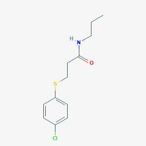 molecular formula C12H16ClNOS B425836 3-[(4-chlorophenyl)sulfanyl]-N-propylpropanamide 