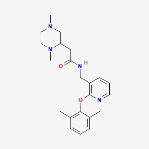 molecular formula C22H30N4O2 B4258361 N-{[2-(2,6-dimethylphenoxy)-3-pyridinyl]methyl}-2-(1,4-dimethyl-2-piperazinyl)acetamide 