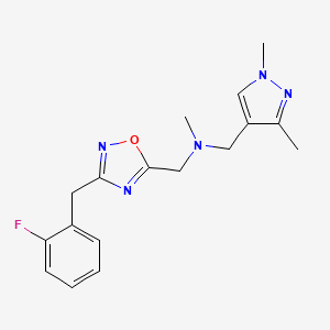 molecular formula C17H20FN5O B4258369 1-(1,3-dimethyl-1H-pyrazol-4-yl)-N-{[3-(2-fluorobenzyl)-1,2,4-oxadiazol-5-yl]methyl}-N-methylmethanamine 