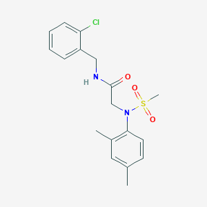 molecular formula C18H21ClN2O3S B425837 N-(2-chlorobenzyl)-2-[2,4-dimethyl(methylsulfonyl)anilino]acetamide 
