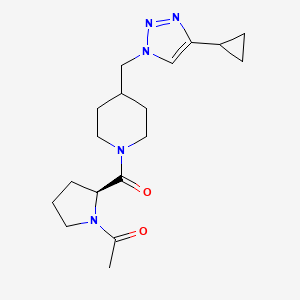 molecular formula C18H27N5O2 B4258371 1-(1-acetyl-L-prolyl)-4-[(4-cyclopropyl-1H-1,2,3-triazol-1-yl)methyl]piperidine 