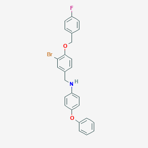 molecular formula C26H21BrFNO2 B425838 N-{3-bromo-4-[(4-fluorobenzyl)oxy]benzyl}-4-phenoxyaniline 