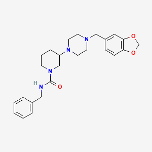 3-[4-(1,3-benzodioxol-5-ylmethyl)-1-piperazinyl]-N-benzyl-1-piperidinecarboxamide