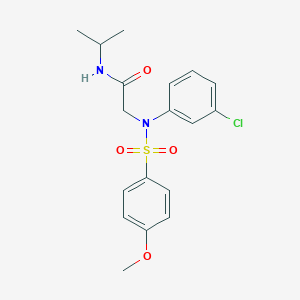 molecular formula C18H21ClN2O4S B425841 2-{3-chloro[(4-methoxyphenyl)sulfonyl]anilino}-N-isopropylacetamide 