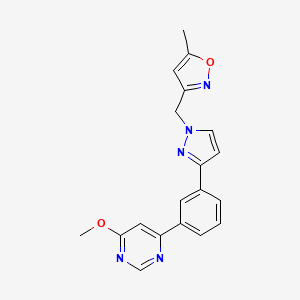 4-methoxy-6-(3-{1-[(5-methyl-3-isoxazolyl)methyl]-1H-pyrazol-3-yl}phenyl)pyrimidine