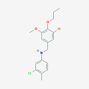 molecular formula C18H21BrClNO2 B425842 N-(3-bromo-5-methoxy-4-propoxybenzyl)-3-chloro-4-methylaniline 