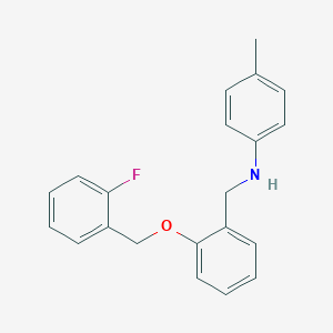 molecular formula C21H20FNO B425843 N-{2-[(2-fluorobenzyl)oxy]benzyl}-N-(4-methylphenyl)amine 