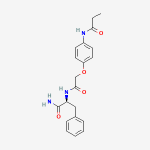 (2S)-3-phenyl-2-({[4-(propionylamino)phenoxy]acetyl}amino)propanamide