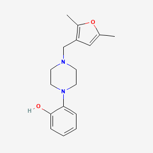 molecular formula C17H22N2O2 B4258446 2-{4-[(2,5-dimethyl-3-furyl)methyl]-1-piperazinyl}phenol trifluoroacetate (salt) 