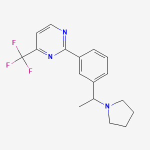 molecular formula C17H18F3N3 B4258453 2-[3-(1-pyrrolidin-1-ylethyl)phenyl]-4-(trifluoromethyl)pyrimidine 