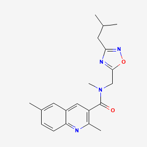 molecular formula C20H24N4O2 B4258455 N-[(3-isobutyl-1,2,4-oxadiazol-5-yl)methyl]-N,2,6-trimethylquinoline-3-carboxamide 