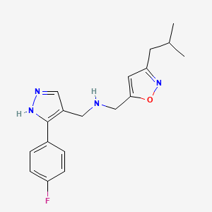 1-[3-(4-fluorophenyl)-1H-pyrazol-4-yl]-N-[(3-isobutylisoxazol-5-yl)methyl]methanamine