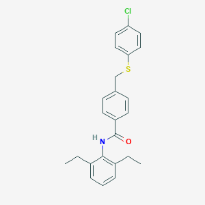 molecular formula C24H24ClNOS B425847 4-{[(4-chlorophenyl)sulfanyl]methyl}-N-(2,6-diethylphenyl)benzamide 