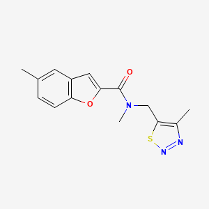 N,5-dimethyl-N-[(4-methyl-1,2,3-thiadiazol-5-yl)methyl]-1-benzofuran-2-carboxamide