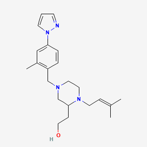 2-{1-(3-methyl-2-buten-1-yl)-4-[2-methyl-4-(1H-pyrazol-1-yl)benzyl]-2-piperazinyl}ethanol