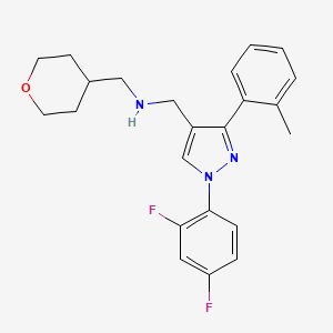 1-[1-(2,4-difluorophenyl)-3-(2-methylphenyl)-1H-pyrazol-4-yl]-N-(tetrahydro-2H-pyran-4-ylmethyl)methanamine