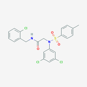 molecular formula C22H19Cl3N2O3S B425849 N-(2-chlorobenzyl)-2-{3,5-dichloro[(4-methylphenyl)sulfonyl]anilino}acetamide 