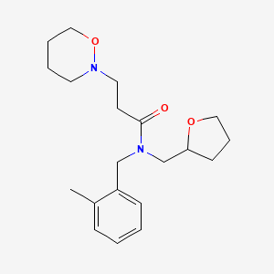 N-(2-methylbenzyl)-3-(1,2-oxazinan-2-yl)-N-(tetrahydrofuran-2-ylmethyl)propanamide