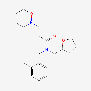 molecular formula C20H30N2O3 B4258499 N-(2-methylbenzyl)-3-(1,2-oxazinan-2-yl)-N-(tetrahydrofuran-2-ylmethyl)propanamide 