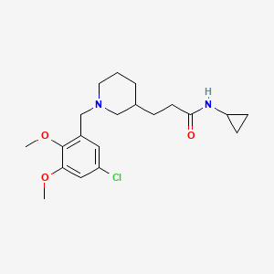 molecular formula C20H29ClN2O3 B4258521 3-[1-(5-chloro-2,3-dimethoxybenzyl)-3-piperidinyl]-N-cyclopropylpropanamide 