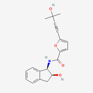 N-[(1R,2S)-2-hydroxy-2,3-dihydro-1H-inden-1-yl]-5-(3-hydroxy-3-methylbut-1-yn-1-yl)-2-furamide