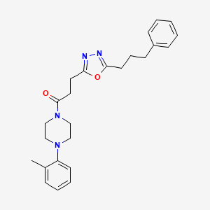 1-(2-methylphenyl)-4-{3-[5-(3-phenylpropyl)-1,3,4-oxadiazol-2-yl]propanoyl}piperazine