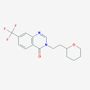 molecular formula C16H17F3N2O2 B4258560 3-[2-(tetrahydro-2H-pyran-2-yl)ethyl]-7-(trifluoromethyl)quinazolin-4(3H)-one 