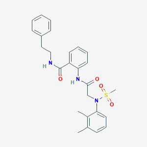 molecular formula C26H29N3O4S B425857 2-({[2,3-dimethyl(methylsulfonyl)anilino]acetyl}amino)-N-(2-phenylethyl)benzamide 