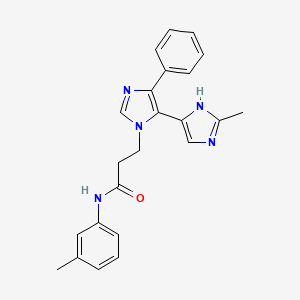 molecular formula C23H23N5O B4258578 N-(3-methylphenyl)-3-(2-methyl-5'-phenyl-1H,3'H-4,4'-biimidazol-3'-yl)propanamide 