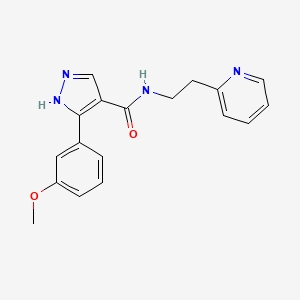 3-(3-methoxyphenyl)-N-(2-pyridin-2-ylethyl)-1H-pyrazole-4-carboxamide