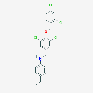 molecular formula C22H19Cl4NO B425859 N-{3,5-dichloro-4-[(2,4-dichlorobenzyl)oxy]benzyl}-4-ethylaniline 
