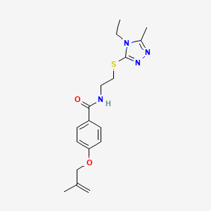 molecular formula C18H24N4O2S B4258613 N-{2-[(4-ethyl-5-methyl-4H-1,2,4-triazol-3-yl)thio]ethyl}-4-[(2-methylprop-2-en-1-yl)oxy]benzamide 