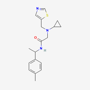 molecular formula C18H23N3OS B4258631 2-[cyclopropyl(1,3-thiazol-5-ylmethyl)amino]-N-[1-(4-methylphenyl)ethyl]acetamide 