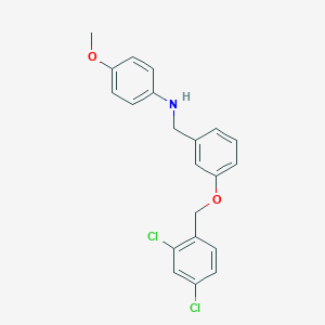 molecular formula C21H19Cl2NO2 B425865 N-{3-[(2,4-dichlorobenzyl)oxy]benzyl}-4-methoxyaniline 