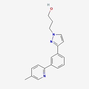 molecular formula C18H19N3O B4258653 3-{3-[3-(5-methyl-2-pyridinyl)phenyl]-1H-pyrazol-1-yl}-1-propanol 