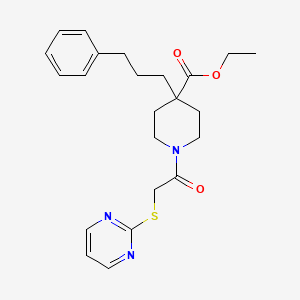 ethyl 4-(3-phenylpropyl)-1-[(2-pyrimidinylthio)acetyl]-4-piperidinecarboxylate