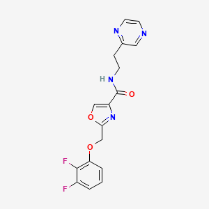 molecular formula C17H14F2N4O3 B4258687 2-[(2,3-difluorophenoxy)methyl]-N-[2-(2-pyrazinyl)ethyl]-1,3-oxazole-4-carboxamide 