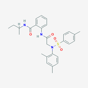molecular formula C28H33N3O4S B425869 N-(sec-butyl)-2-[({2,4-dimethyl[(4-methylphenyl)sulfonyl]anilino}acetyl)amino]benzamide 