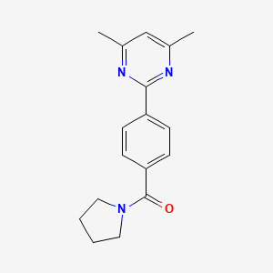 4,6-dimethyl-2-[4-(pyrrolidin-1-ylcarbonyl)phenyl]pyrimidine