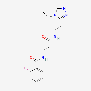 molecular formula C16H20FN5O2 B4258708 N-(3-{[2-(4-ethyl-4H-1,2,4-triazol-3-yl)ethyl]amino}-3-oxopropyl)-2-fluorobenzamide 