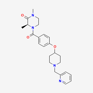 (3S)-1,3-dimethyl-4-(4-{[1-(2-pyridinylmethyl)-4-piperidinyl]oxy}benzoyl)-2-piperazinone