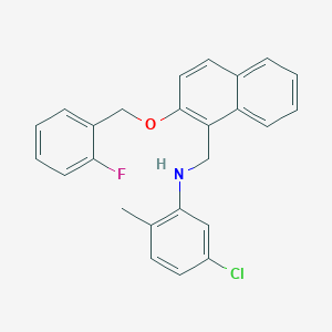 molecular formula C25H21ClFNO B425872 5-chloro-N-({2-[(2-fluorobenzyl)oxy]naphthalen-1-yl}methyl)-2-methylaniline 