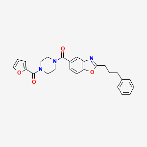 molecular formula C26H25N3O4 B4258720 5-{[4-(2-furoyl)-1-piperazinyl]carbonyl}-2-(3-phenylpropyl)-1,3-benzoxazole 
