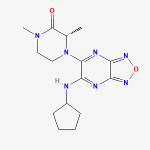 molecular formula C15H21N7O2 B4258728 (3S*)-4-[6-(cyclopentylamino)[1,2,5]oxadiazolo[3,4-b]pyrazin-5-yl]-1,3-dimethyl-2-piperazinone 