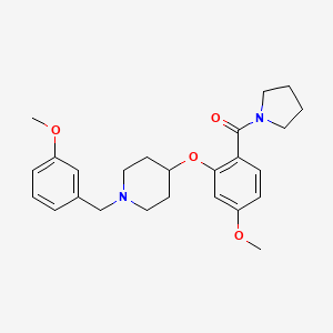 molecular formula C25H32N2O4 B4258742 1-(3-methoxybenzyl)-4-[5-methoxy-2-(1-pyrrolidinylcarbonyl)phenoxy]piperidine 