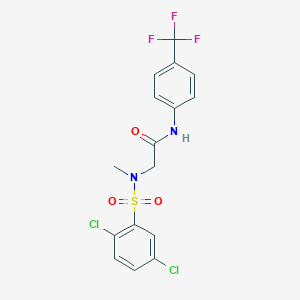 molecular formula C16H13Cl2F3N2O3S B425875 2-[[(2,5-dichlorophenyl)sulfonyl](methyl)amino]-N-[4-(trifluoromethyl)phenyl]acetamide 