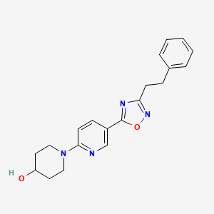 1-{5-[3-(2-phenylethyl)-1,2,4-oxadiazol-5-yl]-2-pyridinyl}-4-piperidinol