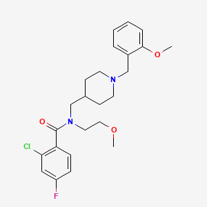 2-chloro-4-fluoro-N-{[1-(2-methoxybenzyl)-4-piperidinyl]methyl}-N-(2-methoxyethyl)benzamide